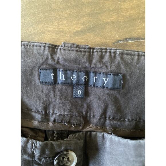 Theory‎ Womens 0 Charcoal Gray Straight Leg Chino Capri Pants - Picture 4 of 6